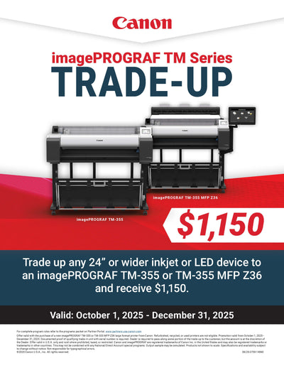 $1,150 Instant Trade-in Rebate on TM-355 Printer or MFP